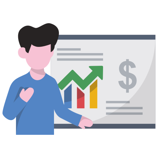 financial presentation graphs dollar person man icon 205127